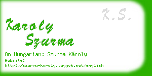 karoly szurma business card